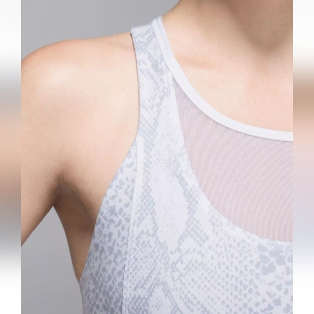 Women's White Patterned Tank Top - Picture 9 of 16